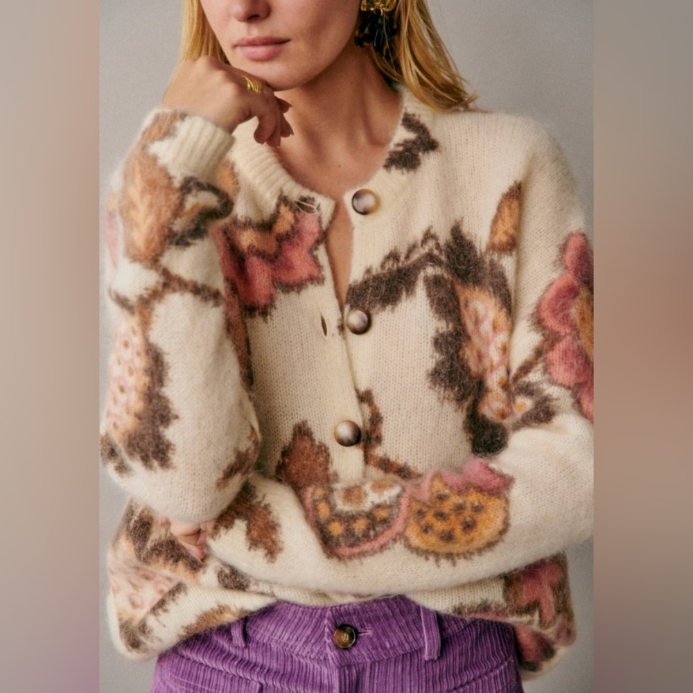Sézane Manea cardigan Merveille print M